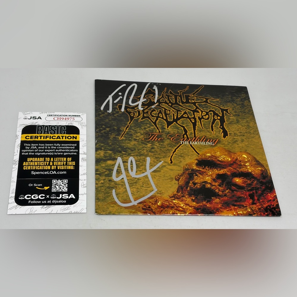 Cattle Decapitation signed The Earthling Album JSA COA